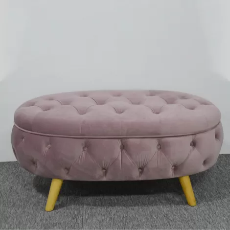 Oval Tufted Furniture Cocktail Ottoman