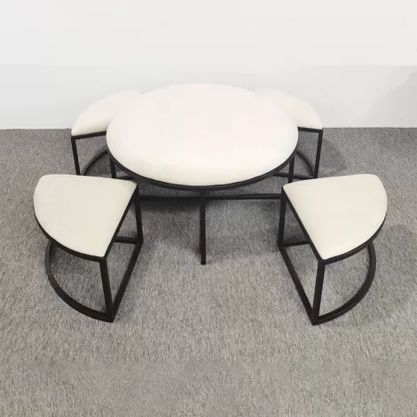 Metal Table with Ottoman